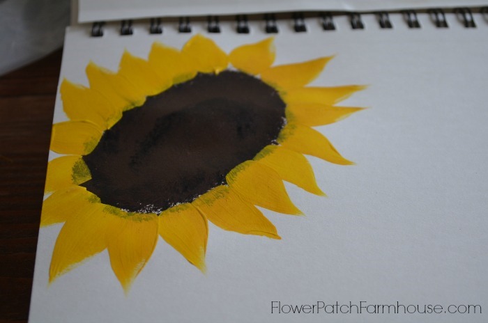 fast and easy stroke sunflowers