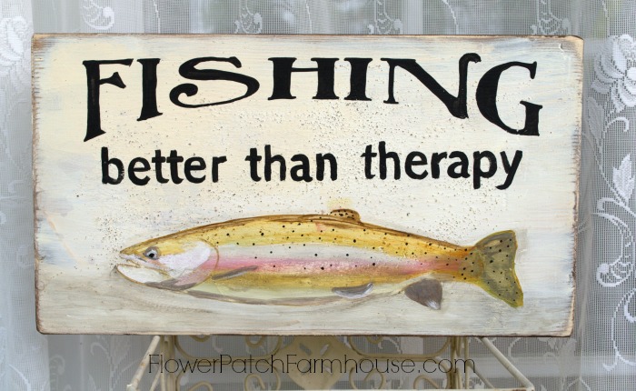 Fishing better than therapy sign
