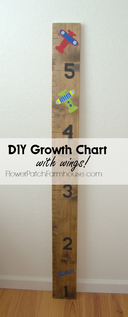 DIY Growth Chart with planes, FlowerPatchFarmhouse.com
