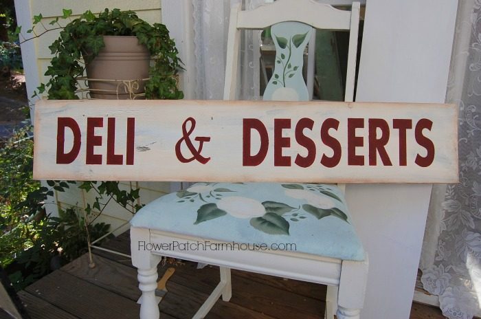 Deli & Desserts hand painted sign, FlowerPatchFarmhouse.com