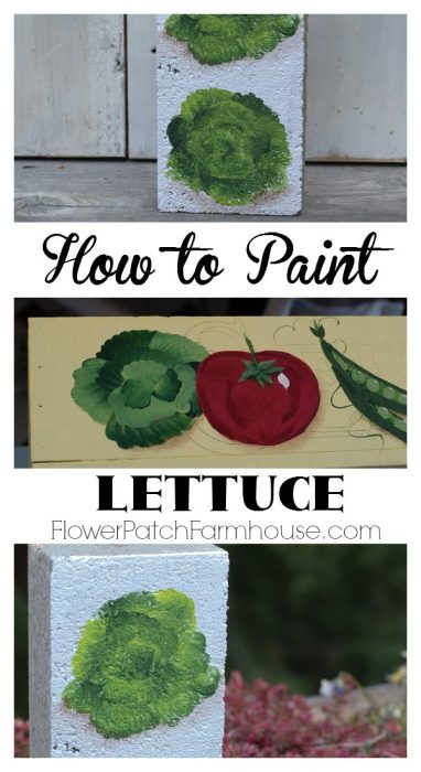 Learn How to Paint Lettuce. Great for garden signs, projects and decor! FlowerPatchFarmhouse.com