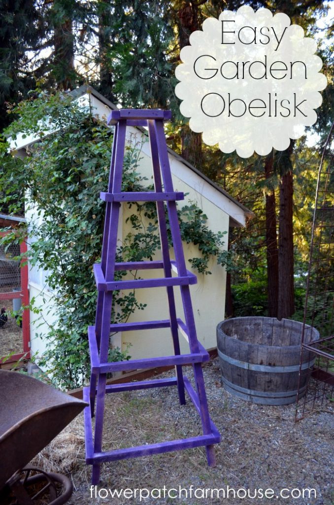 Easy DIY Garden Obelisk, FlowerPatchFarmhouse.com