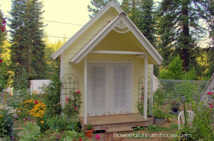 She Shed DIY Studio Garden Cottage studio, FlowerPatchFarmhouse.com