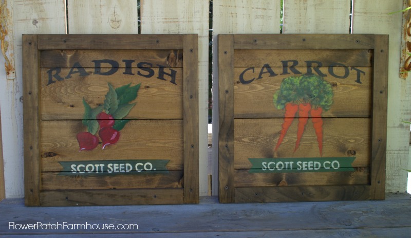 Paint a Radish and Carrot, Vintage Seed Packet Sign cont.