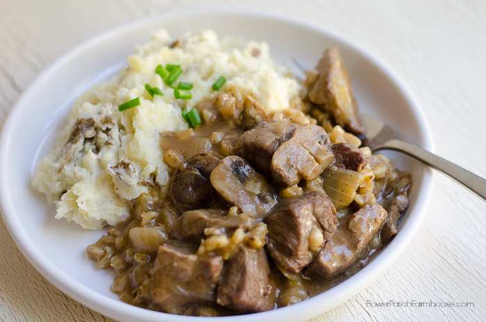 Garlic Mushroom Beef Tips, FlowerPatchFarmhouse.com