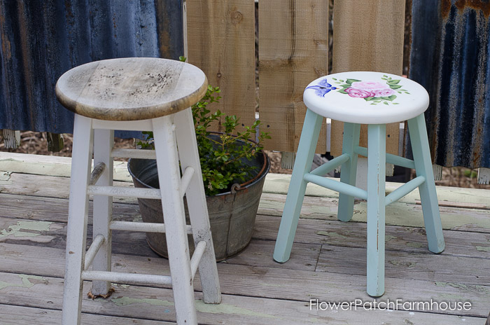 From Shabby to Chic DIY stool makeover