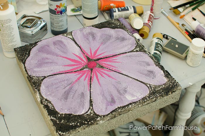 Paint A Stepping Stone Flower, Can You Paint Concrete Patio Stones