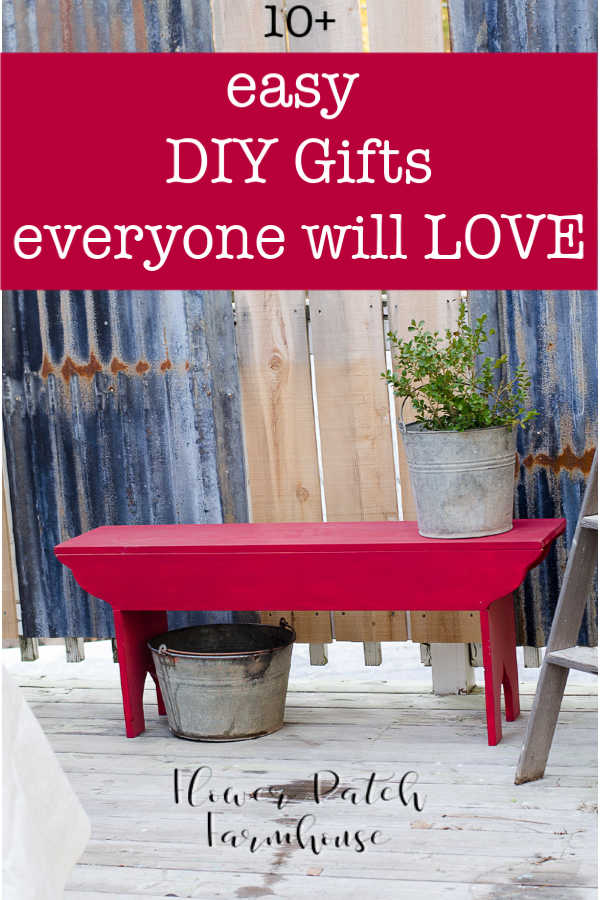 red bench with text overlay,