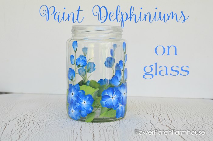 Paint Delphiniums on Glass