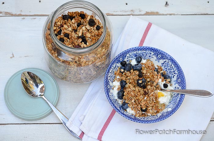 jar and bowl of home made granola