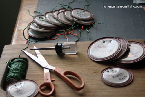 jar lid garden markers