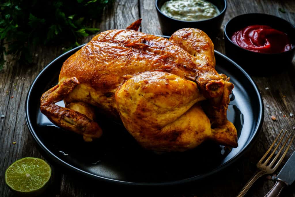 delicious roasted chicken for chicken tortilla soup