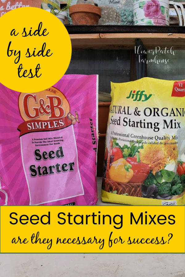 various seed starting mixes with text overlay, Seed Starting mixes, are they necessary for success, flower patch farmhouse