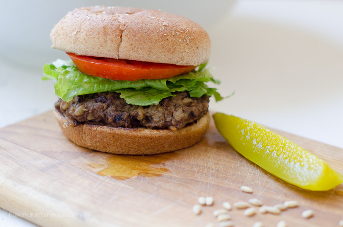 Smoky Beef Barley Burgers