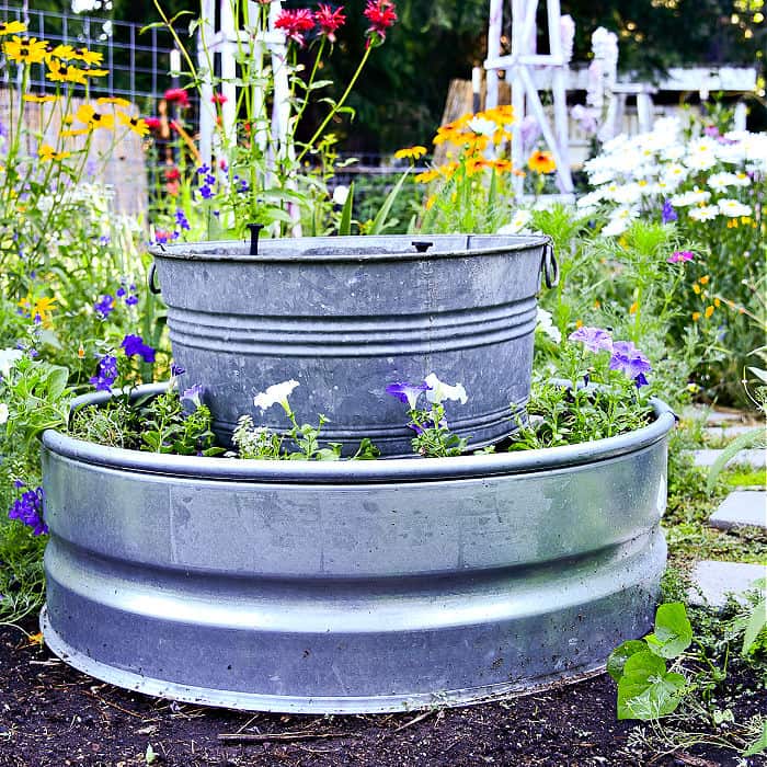 galvanized round raised garden beds